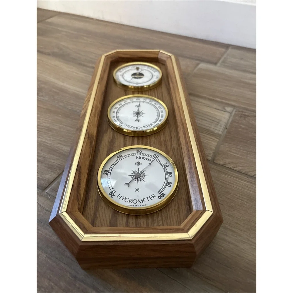 Vintage Elgin Weather Station Temperature Hygrometer & Barometer Forecaster 17